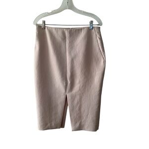 Aritzia Babaton Light Pink Pencil Skirt Size 8 Knee Length Slits Clean Girl Chic